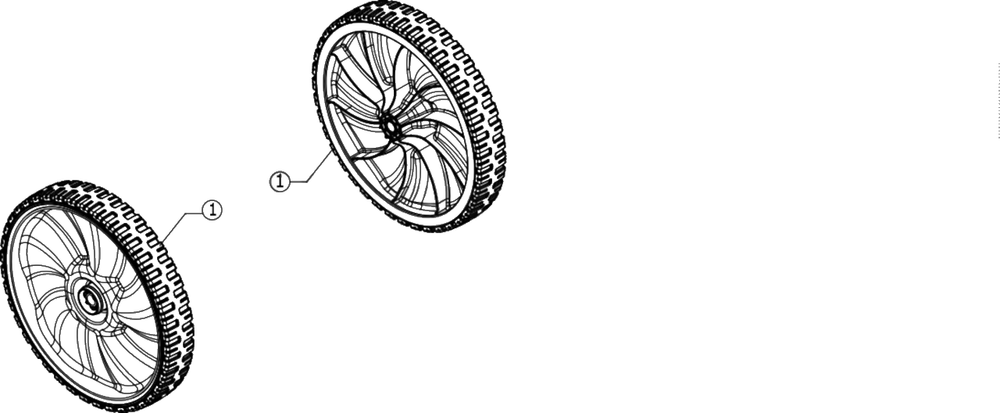 Wheels-Rear Diagram and Parts List for 12AVB2M5345 2018 Yard Machines Lawn Mower